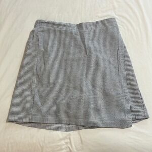 West Palm Blue White Seersucker Skort Womens XL Striped Shorts Skirt RN 62078